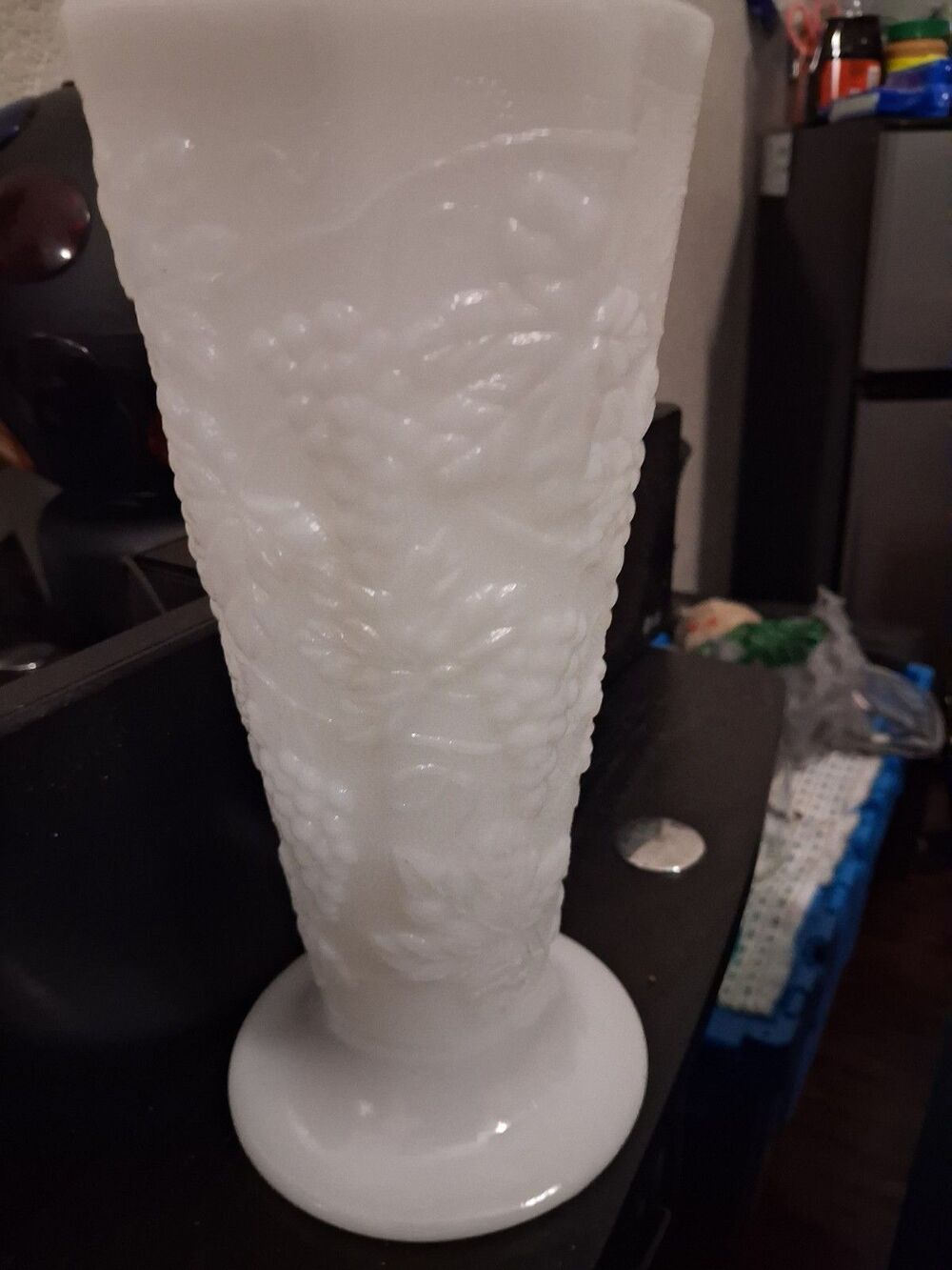 Vintage White Milk Glass Vase
